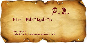 Piri Mátyás névjegykártya