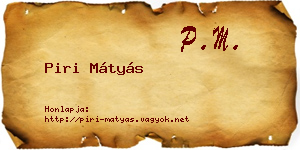Piri Mátyás névjegykártya